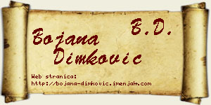 Bojana Dimković vizit kartica